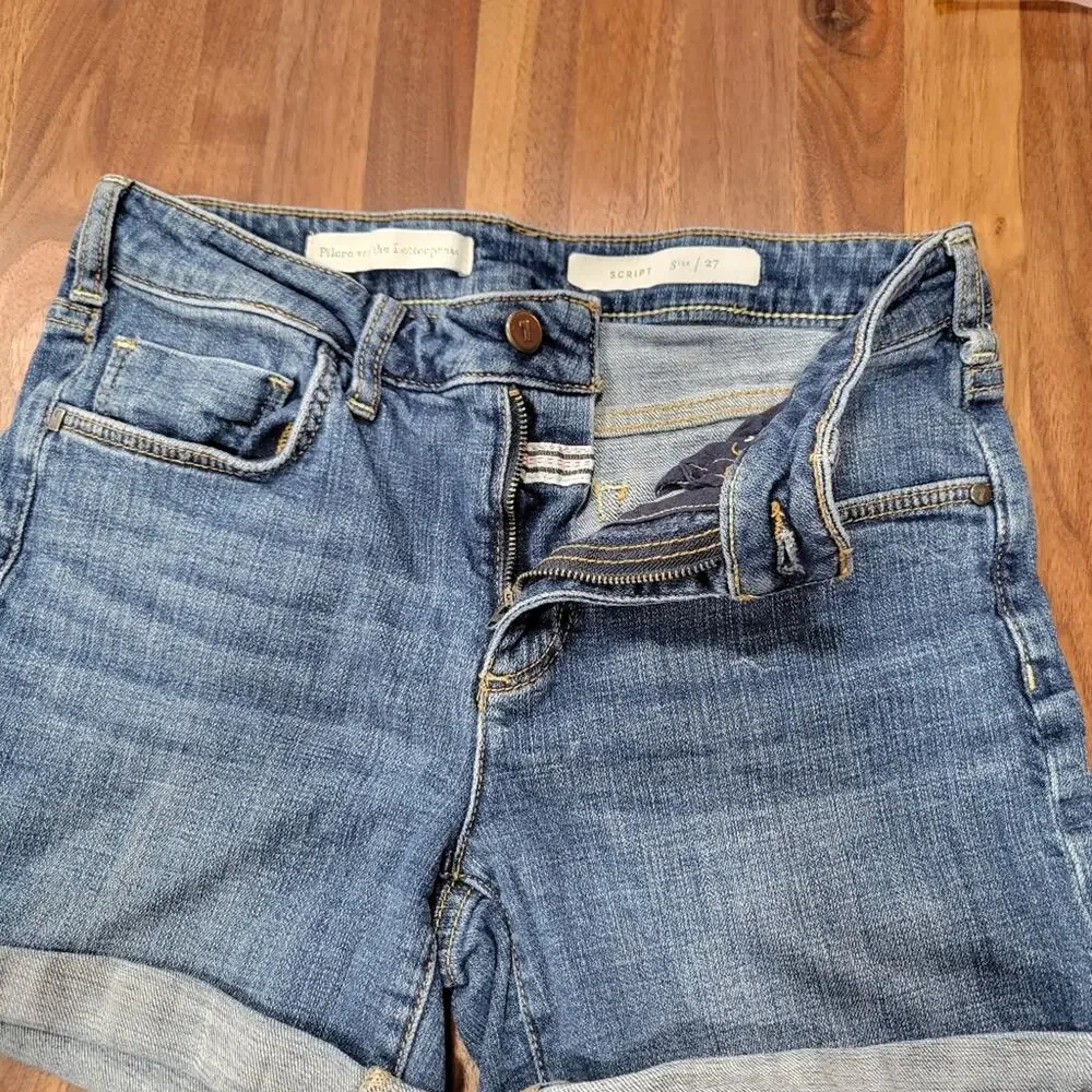 Pilcro and the Letterpress Script Denim Shorts Size 27